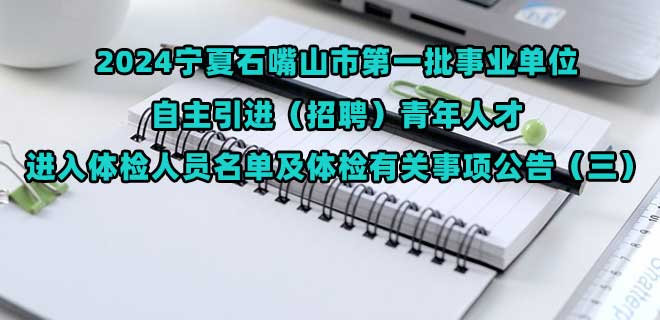 2024宁夏石嘴山市第一批事业单位自主引进（招聘）青